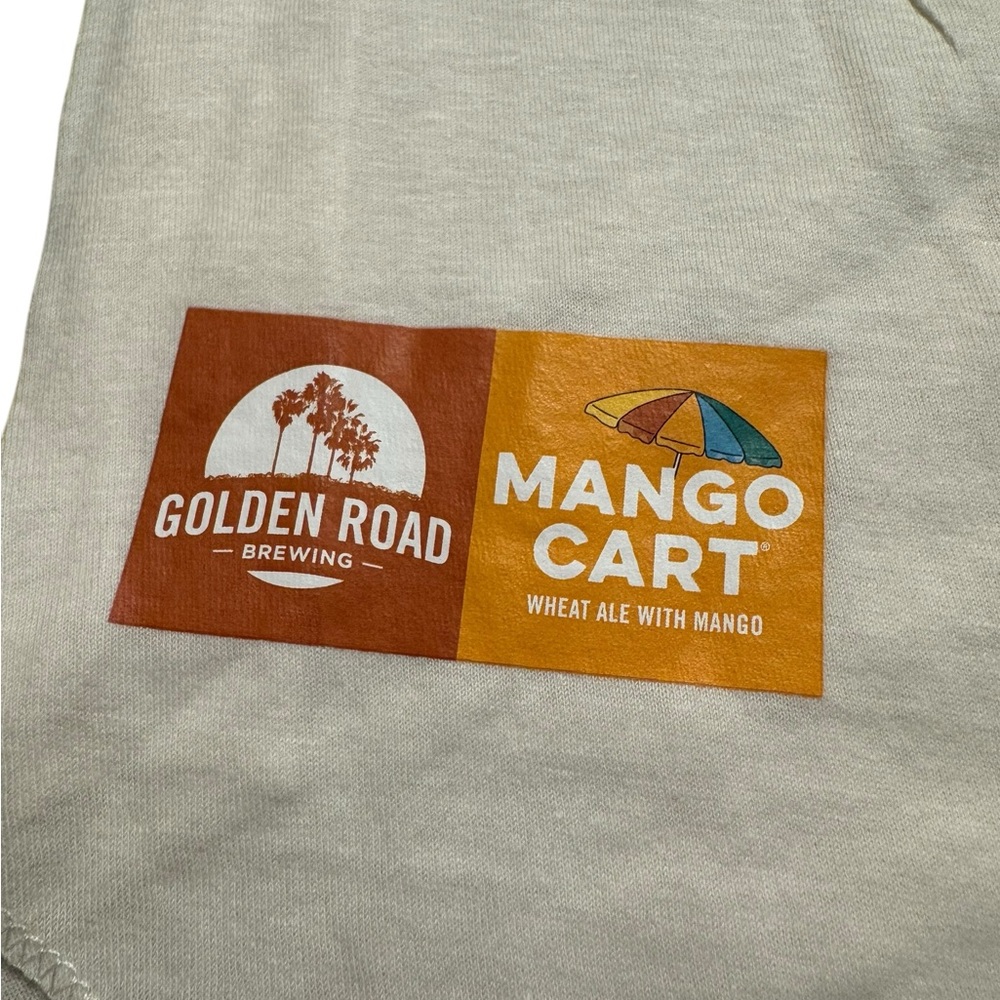 Tultex “Mango Cart” l/s baseball shirt in white and marigold. Size XL. NWOT - Picture 2 of 5